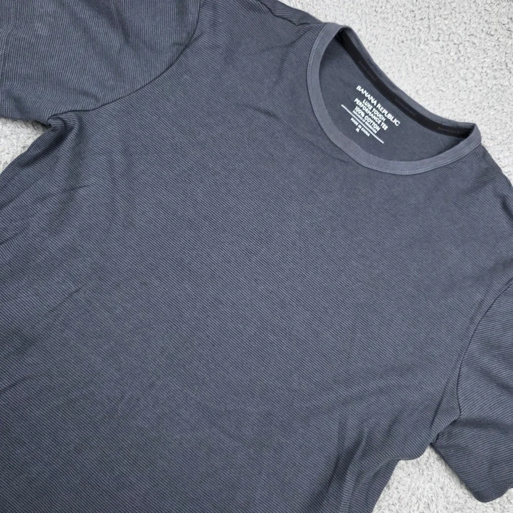 Banana Republic‎ Luxe Touch Performance Tee Mens XL Gray Textured Ribbed Cotton